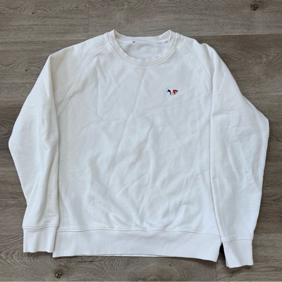 Maison Kitsune Tri Color Fox Logo Sweatshirt Size Small Missing Size Tag - Picture 1 of 8